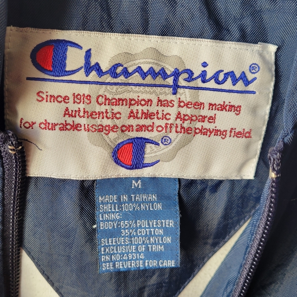 Vintage Champion Notre Dame Fighting Irish Windbreaker M Blue Gold Team Logo - Picture 3 of 12